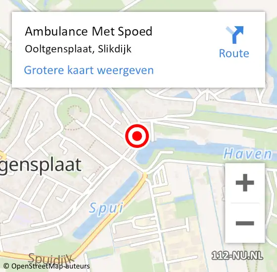 Locatie op kaart van de 112 melding: Ambulance Met Spoed Naar Ooltgensplaat, Slikdijk op 22 november 2024 22:07