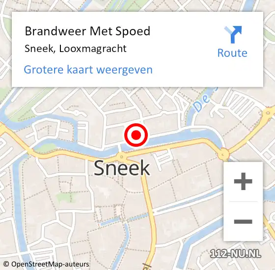 Locatie op kaart van de 112 melding: Brandweer Met Spoed Naar Sneek, Looxmagracht op 22 november 2024 22:27