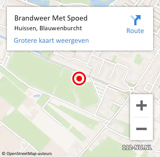 Locatie op kaart van de 112 melding: Brandweer Met Spoed Naar Huissen, Blauwenburcht op 22 november 2024 22:41