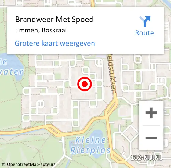 Locatie op kaart van de 112 melding: Brandweer Met Spoed Naar Emmen, Boskraai op 22 november 2024 22:55