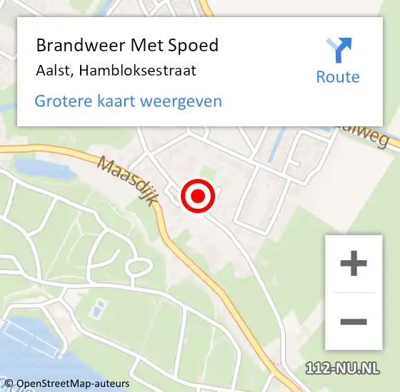 Locatie op kaart van de 112 melding: Brandweer Met Spoed Naar Aalst, Hambloksestraat op 22 november 2024 23:38