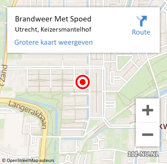 Locatie op kaart van de 112 melding: Brandweer Met Spoed Naar Utrecht, Keizersmantelhof op 23 november 2024 00:49