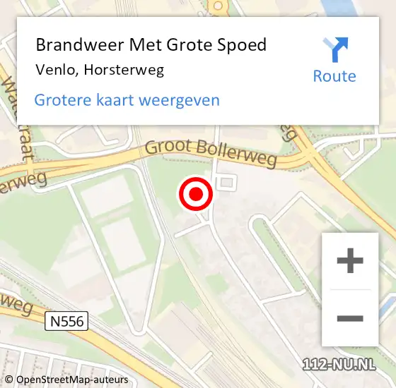 Locatie op kaart van de 112 melding: Brandweer Met Grote Spoed Naar Venlo, Horsterweg op 23 november 2024 01:18