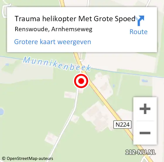 Locatie op kaart van de 112 melding: Trauma helikopter Met Grote Spoed Naar Renswoude, Arnhemseweg op 23 november 2024 01:38