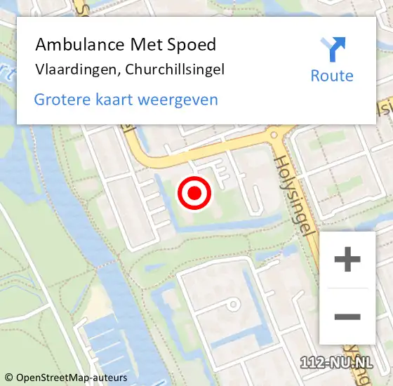 Locatie op kaart van de 112 melding: Ambulance Met Spoed Naar Vlaardingen, Churchillsingel op 23 november 2024 04:05