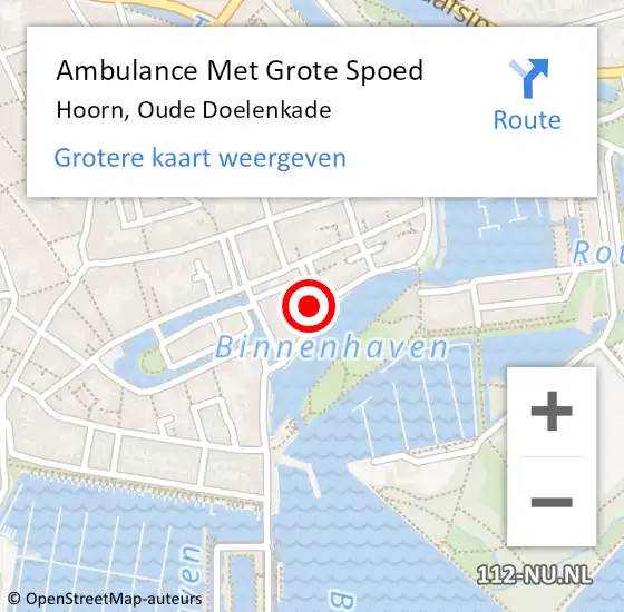 Locatie op kaart van de 112 melding: Ambulance Met Grote Spoed Naar Hoorn, Oude Doelenkade op 23 november 2024 04:55