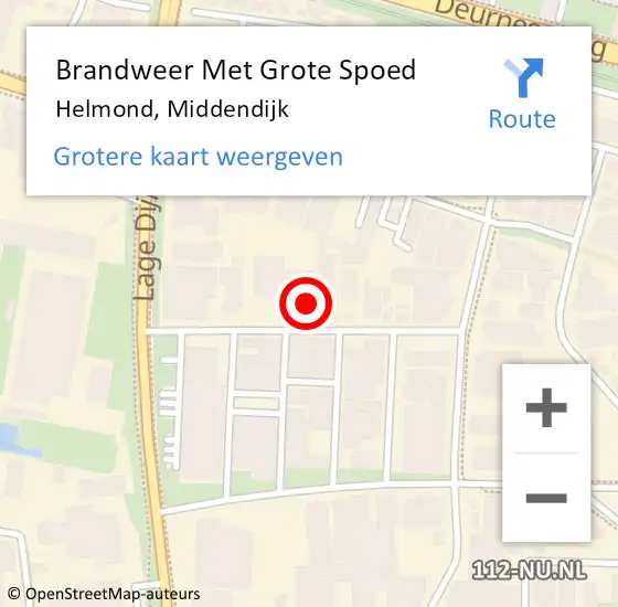 Locatie op kaart van de 112 melding: Brandweer Met Grote Spoed Naar Helmond, Middendijk op 23 november 2024 06:28