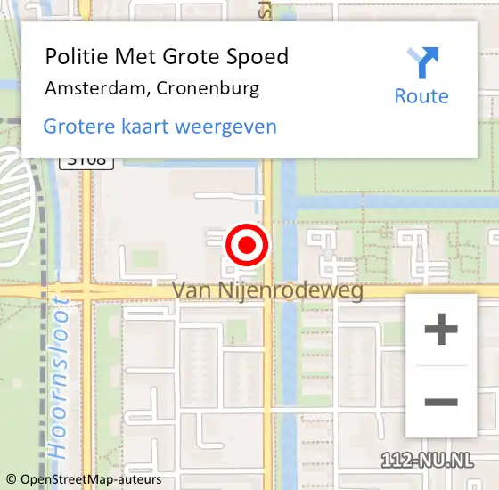 Locatie op kaart van de 112 melding: Politie Met Grote Spoed Naar Amsterdam, Cronenburg op 23 november 2024 06:39