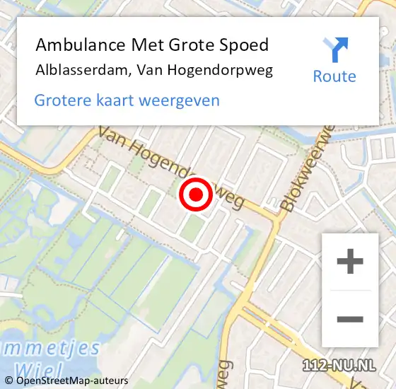 Locatie op kaart van de 112 melding: Ambulance Met Grote Spoed Naar Alblasserdam, Van Hogendorpweg op 23 november 2024 06:43