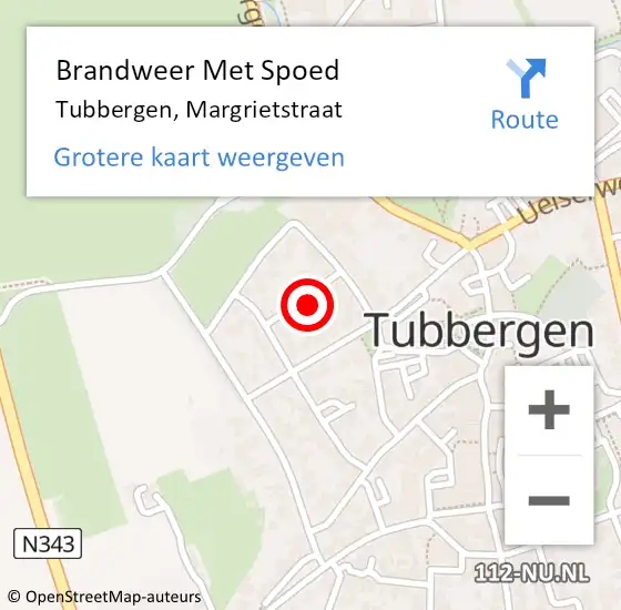 Locatie op kaart van de 112 melding: Brandweer Met Spoed Naar Tubbergen, Margrietstraat op 23 november 2024 06:45