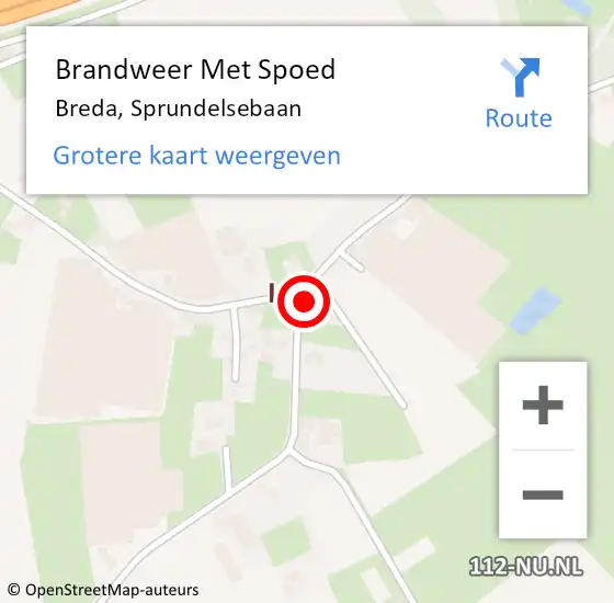 Locatie op kaart van de 112 melding: Brandweer Met Spoed Naar Breda, Sprundelsebaan op 23 november 2024 08:03