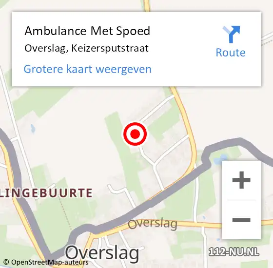 Locatie op kaart van de 112 melding: Ambulance Met Spoed Naar Overslag, Keizersputstraat op 27 oktober 2014 21:03