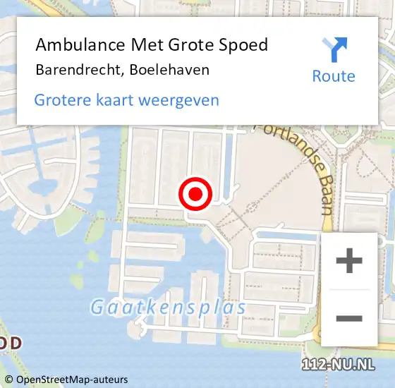 Locatie op kaart van de 112 melding: Ambulance Met Grote Spoed Naar Barendrecht, Boelehaven op 23 november 2024 09:06