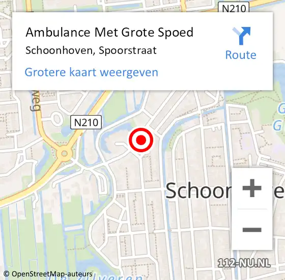 Locatie op kaart van de 112 melding: Ambulance Met Grote Spoed Naar Schoonhoven, Spoorstraat op 23 november 2024 09:21