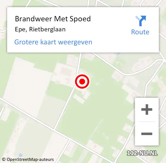 Locatie op kaart van de 112 melding: Brandweer Met Spoed Naar Epe, Rietberglaan op 23 november 2024 09:25