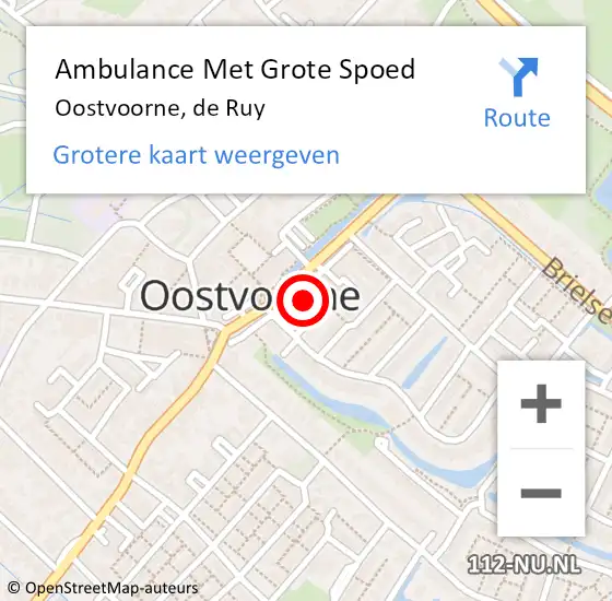 Locatie op kaart van de 112 melding: Ambulance Met Grote Spoed Naar Oostvoorne, de Ruy op 23 november 2024 10:14