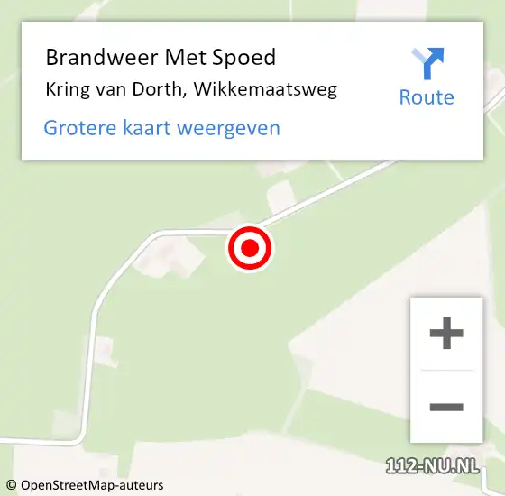 Locatie op kaart van de 112 melding: Brandweer Met Spoed Naar Kring van Dorth, Wikkemaatsweg op 23 november 2024 10:20