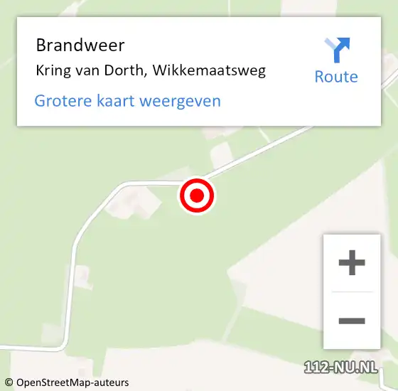 Locatie op kaart van de 112 melding: Brandweer Kring van Dorth, Wikkemaatsweg op 23 november 2024 10:22