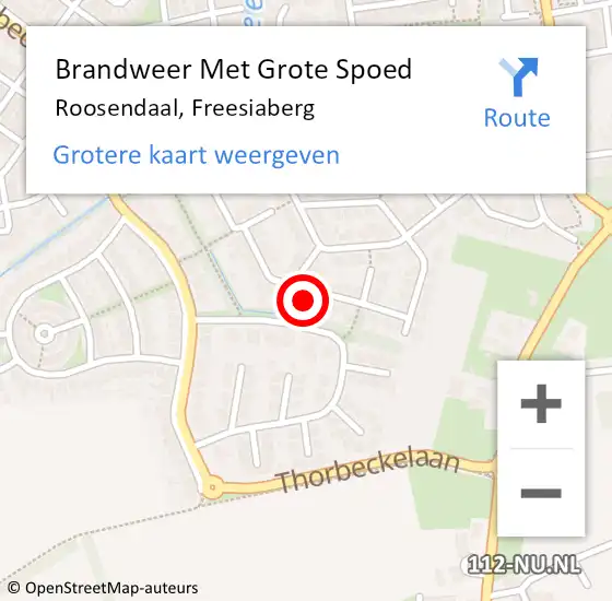 Locatie op kaart van de 112 melding: Brandweer Met Grote Spoed Naar Roosendaal, Freesiaberg op 23 november 2024 10:30