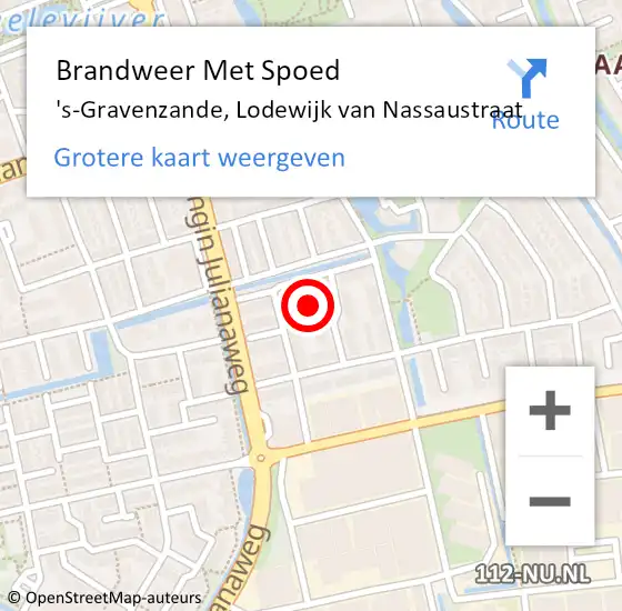 Locatie op kaart van de 112 melding: Brandweer Met Spoed Naar 's-Gravenzande, Lodewijk van Nassaustraat op 23 november 2024 10:33