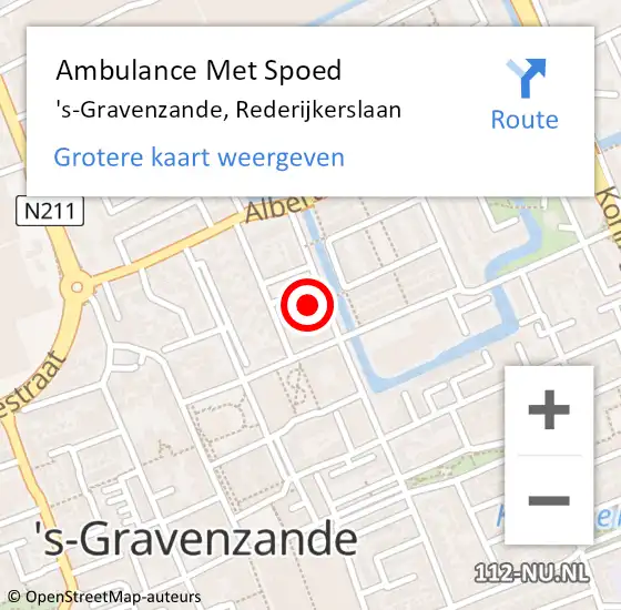 Locatie op kaart van de 112 melding: Ambulance Met Spoed Naar 's-Gravenzande, Rederijkerslaan op 23 november 2024 10:50