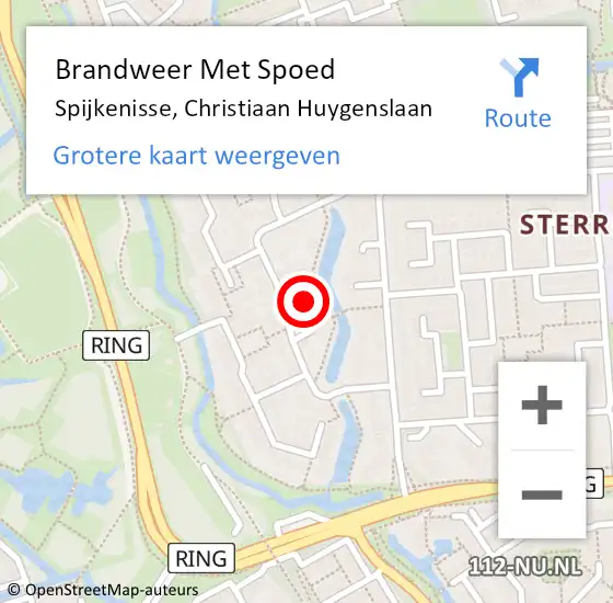 Locatie op kaart van de 112 melding: Brandweer Met Spoed Naar Spijkenisse, Christiaan Huygenslaan op 23 november 2024 11:03