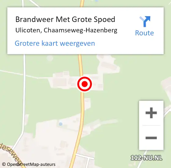 Locatie op kaart van de 112 melding: Brandweer Met Grote Spoed Naar Ulicoten, Chaamseweg-Hazenberg op 23 november 2024 11:35