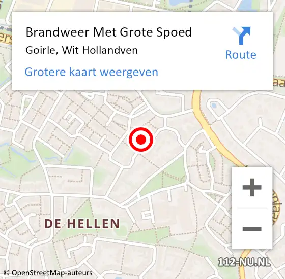 Locatie op kaart van de 112 melding: Brandweer Met Grote Spoed Naar Goirle, Wit Hollandven op 23 november 2024 11:59