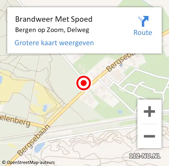 Locatie op kaart van de 112 melding: Brandweer Met Spoed Naar Bergen op Zoom, Delweg op 23 november 2024 12:21