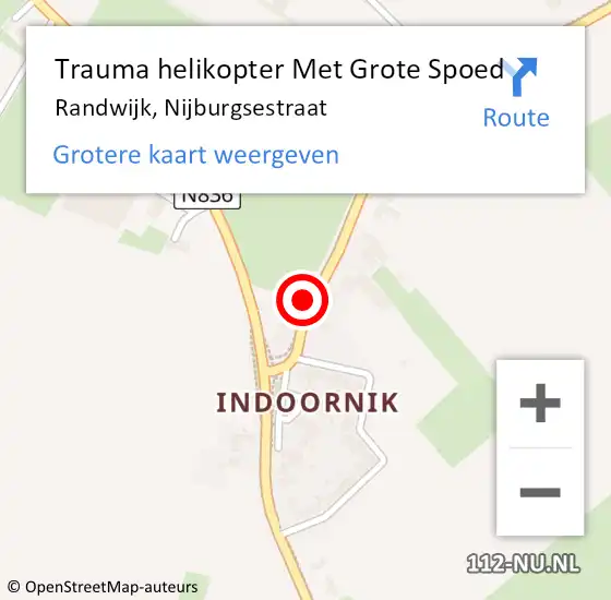 Locatie op kaart van de 112 melding: Trauma helikopter Met Grote Spoed Naar Randwijk, Nijburgsestraat op 23 november 2024 12:21