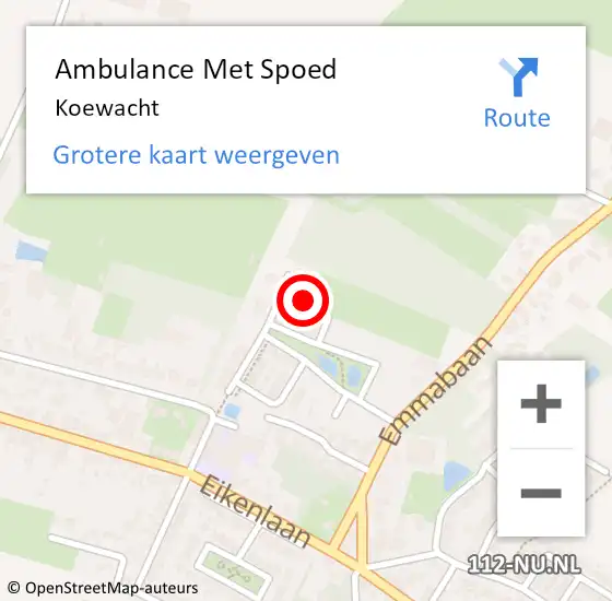 Locatie op kaart van de 112 melding: Ambulance Met Spoed Naar Koewacht op 23 november 2024 12:43