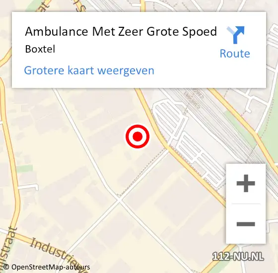 Locatie op kaart van de 112 melding: Ambulance Met Zeer Grote Spoed Naar Boxtel op 23 november 2024 13:11