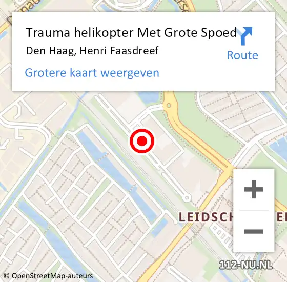 Locatie op kaart van de 112 melding: Trauma helikopter Met Grote Spoed Naar Den Haag, Henri Faasdreef op 23 november 2024 13:19