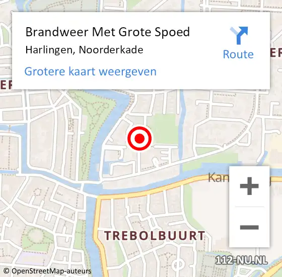 Locatie op kaart van de 112 melding: Brandweer Met Grote Spoed Naar Harlingen, Noorderkade op 23 november 2024 13:21