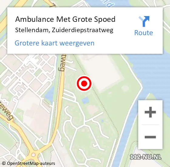 Locatie op kaart van de 112 melding: Ambulance Met Grote Spoed Naar Stellendam, Zuiderdiepstraatweg op 23 november 2024 13:54