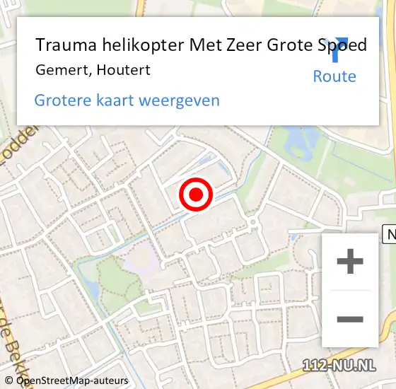 Locatie op kaart van de 112 melding: Trauma helikopter Met Zeer Grote Spoed Naar Gemert, Houtert op 23 november 2024 14:07