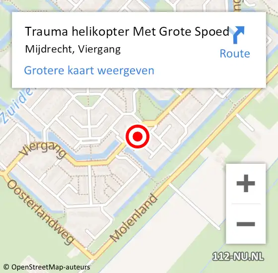 Locatie op kaart van de 112 melding: Trauma helikopter Met Grote Spoed Naar Mijdrecht, Viergang op 23 november 2024 14:23