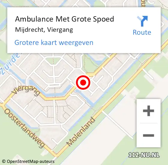 Locatie op kaart van de 112 melding: Ambulance Met Grote Spoed Naar Mijdrecht, Viergang op 23 november 2024 14:25