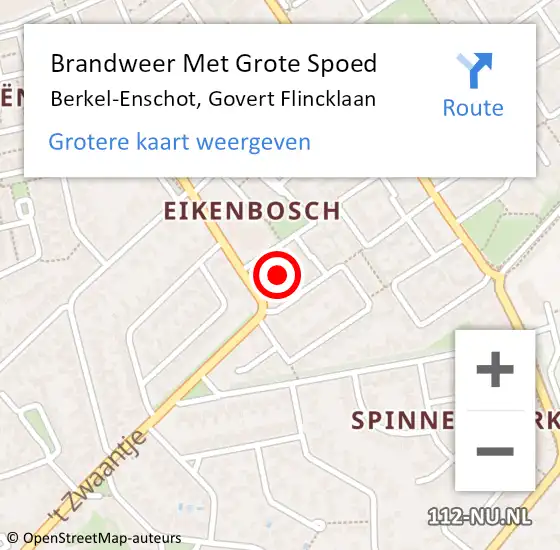 Locatie op kaart van de 112 melding: Brandweer Met Grote Spoed Naar Berkel-Enschot, Govert Flincklaan op 23 november 2024 14:25