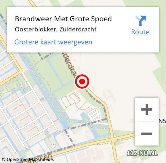 Locatie op kaart van de 112 melding: Brandweer Met Grote Spoed Naar Oosterblokker, Zuiderdracht op 27 oktober 2014 21:54