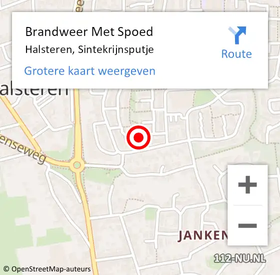 Locatie op kaart van de 112 melding: Brandweer Met Spoed Naar Halsteren, Sintekrijnsputje op 23 november 2024 15:12