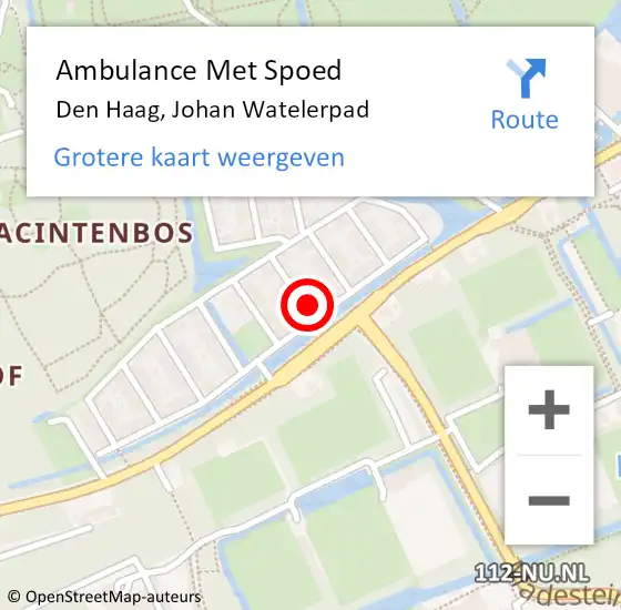 Locatie op kaart van de 112 melding: Ambulance Met Spoed Naar Den Haag, Johan Watelerpad op 23 november 2024 15:13