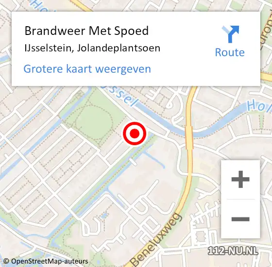 Locatie op kaart van de 112 melding: Brandweer Met Spoed Naar IJsselstein, Jolandeplantsoen op 23 november 2024 15:36