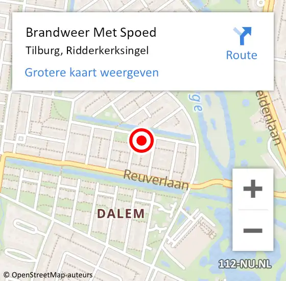 Locatie op kaart van de 112 melding: Brandweer Met Spoed Naar Tilburg, Ridderkerksingel op 23 november 2024 16:05