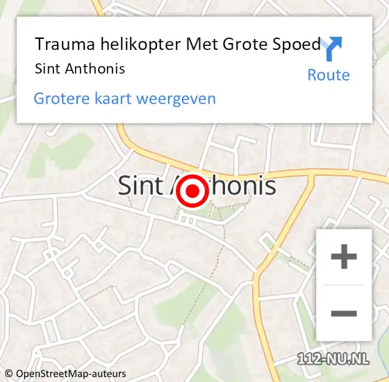 Locatie op kaart van de 112 melding: Trauma helikopter Met Grote Spoed Naar Sint Anthonis op 23 november 2024 16:11