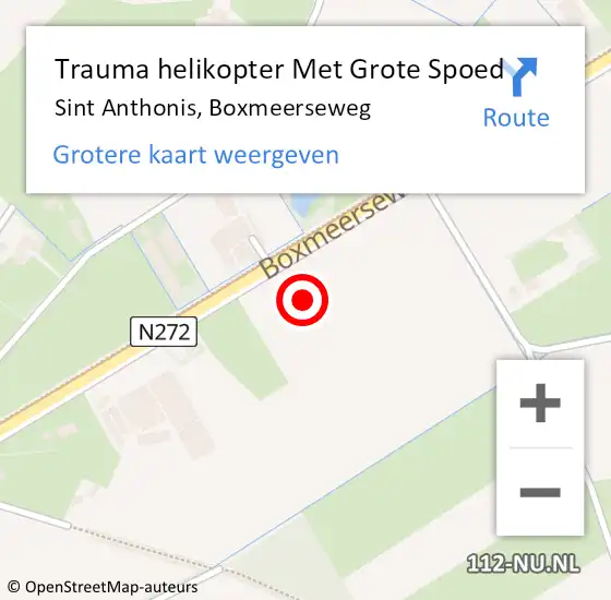 Locatie op kaart van de 112 melding: Trauma helikopter Met Grote Spoed Naar Sint Anthonis, Boxmeerseweg op 23 november 2024 16:11