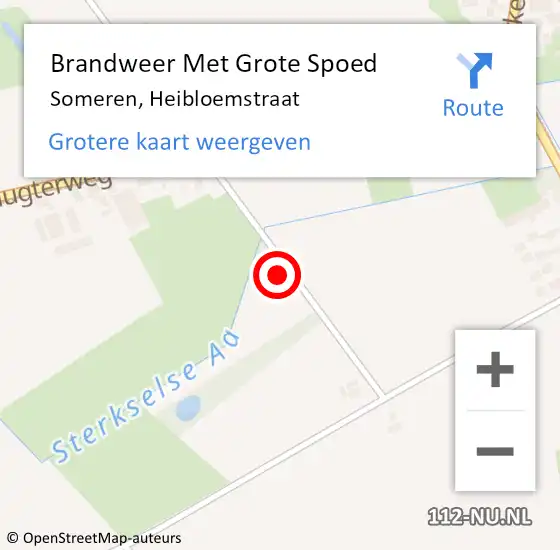 Locatie op kaart van de 112 melding: Brandweer Met Grote Spoed Naar Someren, Heibloemstraat op 23 november 2024 17:41