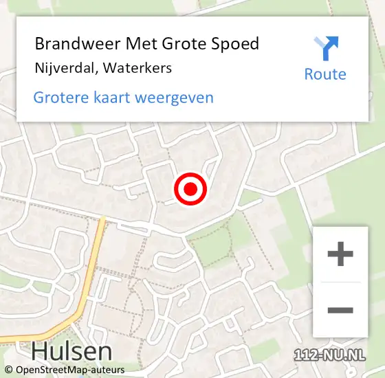 Locatie op kaart van de 112 melding: Brandweer Met Grote Spoed Naar Nijverdal, Waterkers op 23 november 2024 18:43