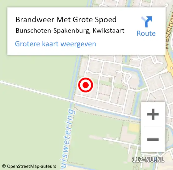 Locatie op kaart van de 112 melding: Brandweer Met Grote Spoed Naar Bunschoten-Spakenburg, Kwikstaart op 23 november 2024 18:51