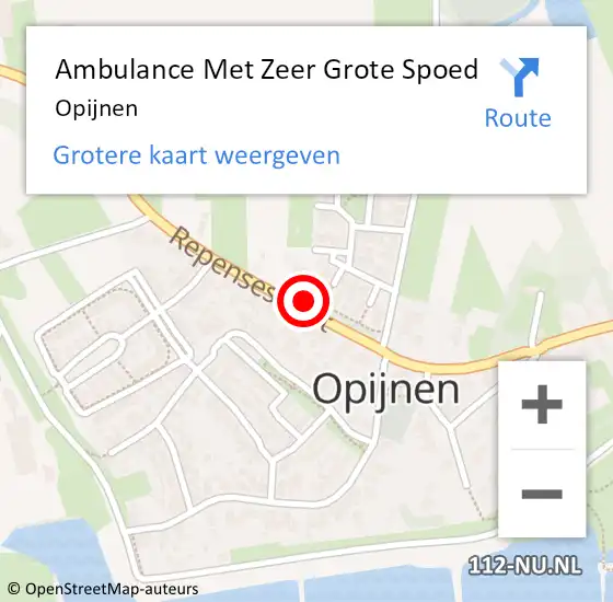 Locatie op kaart van de 112 melding: Ambulance Met Zeer Grote Spoed Naar Opijnen op 23 november 2024 19:24